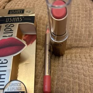 Lipstick and lip liner, 2 in 1, waterproof, long lasting color #12
